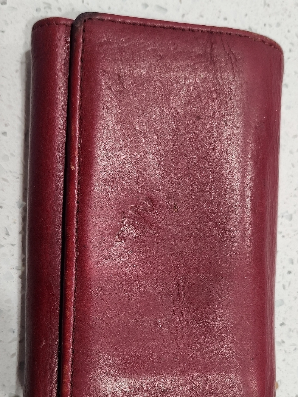 Maroon Leather Bifold Wallet